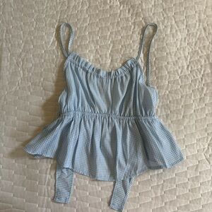 LA Hearts Blue Gingham Women's Top